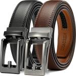 CHAOREN Click Belt for Men 2 Pack - Mens Dress Belt 1 1/4" in Gift Set Box - Design Belt Meet Almost Any Occasion and Outfit