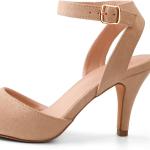 ORIPLALLA Heels for Women Dress Shoes Low Heel Ankle Strap Slingback D'Orsay Non Slip Closed Toe Pumps Wedding Bride