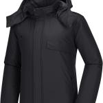 CAMEL CROWN Men's Waterproof Ski Jacket Warm Winter Snow Coat Mountain Windbreaker Hooded Raincoat Snowboarding Jacket