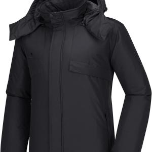 CAMEL CROWN Men's Waterproof Ski Jacket Warm Winter Snow Coat Mountain Windbreaker Hooded Raincoat Snowboarding Jacket