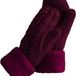 Women's Winter Gloves Warm Lining - Cozy Wool Knit Thick Gloves Mittens