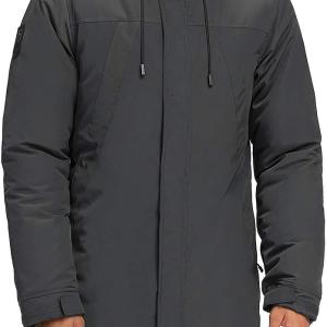 CAMELSPORTS Mens Winter Coats Long Warm Jacket with Hood Casual Quilted Puffer Parka Windproof Jackets