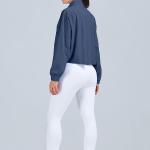 altiland Women's Athletic Running Yoga Gym Track Zip Up Cropped Jackets UPF 50+ Sun Protection Long Sleeve Workout Shirts