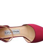 ELEGANTPARK Women Pointed Toe High Heel Pumps Satin Ankle Strap Wedding Bridal Evening Party Dress Shoes