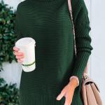 LILLUSORY Women's Oversized Turtleneck Sweaters 2023 Fall Batwing Sleeve Ribbed Tunic Sweater