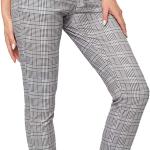 WDIRARA Women's Stretchy Plaid Print Pants Soft Skinny Regular Fashion Leggings