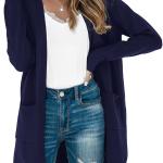 TASAMO Womens Color Block Striped Draped Kimono Cardigan Long Sleeve Open Front Casual Knit Sweaters Coat Soft Outwear