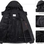 CAMEL CROWN Men's Waterproof Ski Jacket Warm Winter Snow Coat Mountain Windbreaker Hooded Raincoat Snowboarding Jacket