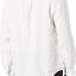 Perry Ellis Men's Long Sleeve Solid Linen Popover Shirt