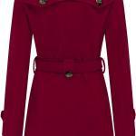 Wantdo Women's Double Breasted Pea Coat Winter Mid-Long Trench Coat with Belt