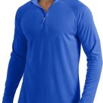 MAGCOMSEN Men's Long Sleeve Sun Shirts UPF 50+ Tees 1/4 Zip Up Fishing Running Rash Guard T-Shirts Outdoor Shirt