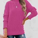 MEROKEETY Women's Long Sleeve Turtleneck Cozy Knit Sweater Casual Loose Pullover Jumper Tops