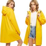 UNIQUEBELLA Women Long Rain Jackets for Waterproof, Raincoat Long Hooded Rain Coats Outdoor Windbreaker Trench Coat