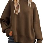 EFAN Women's Oversized Sweaters 2023 Fall Crewneck Batwing Sleeve Pullover Sweaters