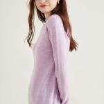 LINY XIN Women's 100% Merino Wool Half Sleeve Sweater Spring Fall Mock Neck Lightweight Soft Knitted Pullover Tops