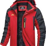 MAGCOMSEN Men's Winter Coats Water Resistant Snow Ski Jacket Fleece Lined Parka 4 Pockets