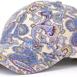 JOOWEN Floral Print Baseball Cap Adjustable 100% Cotton Canvas Dad Hat Hats for Women