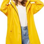 UNIQUEBELLA Women Long Rain Jackets for Waterproof, Raincoat Long Hooded Rain Coats Outdoor Windbreaker Trench Coat