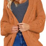 Astylish Womens 2023 Open Front Long Sleeve Chunky Knit Cardigan Sweaters Loose Outwear Coat