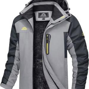 MAGCOMSEN Men's Winter Coats Water Resistant Snow Ski Jacket Fleece Lined Parka 4 Pockets