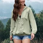PITINAN Rain Jacket Women Lightweight Waterproof Windbreaker Jacket Hooded Packable Rain Coats for Women Outdoor with Pockets