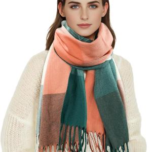 ZENUTA Women's Fall Winter Scarf Long Plaid Scarf Warm Soft Chunky Large Blanket Wrap Shawl Scarves Oversized Scarves Gift