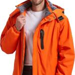 Kugnala Men's Winter Skiing Jacket Waterproof Warm Snow Fleece LiningCoat Mountain Hooded Windproof Rain Jacket S-3XL