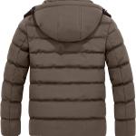 Wantdo Men's Hooded Winter Coat Warm Puffer Jacket Thicken Cotton Coat with Removable Hood