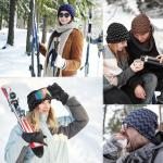 Winter Beanie Hat for Men Women Fleece Lined Thick Warm Plaid Knitted Skull Beanie Reversible Outdoor Windproof Ski Watch Cap