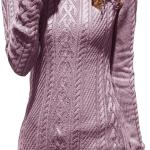 v28 Women Polo Neck Long Slim Fitted Dress Bodycon Turtleneck Cable Knit Sweater