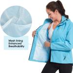 FitsT4 Women's Waterproof Cycling Running Jackets Mesh Lined Rain Jacket Lightweight Bike Windbreaker with Hood