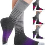 FITRELL 4 Pack Women's Merino Wool Hiking Socks Wicking Cushioned Warm Thermal Walking Boot Crew Socks