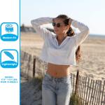 Global Blank Womens Cropped Jacket Crop Top Hoodies for Women Cropped Windbreaker Jackets