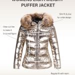 Bellivera Womens Lightweight Puffer Jacket, Winter Coats for Women Warm Quilted Bubble Padded Hood Coat with Faux Fur Collar
