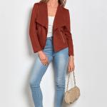 PRETTYGARDEN Women's Faux Suede Jackets 2023 Fall Clothes Long Sleeve Open Front Cropped Coat Outwear