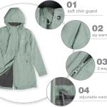 33,000ft Women's Softshell Long Jacket with Hood Fleece Lined Windproof Warm up Waterproof Windbreaker