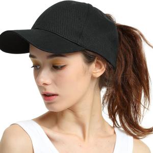 ProMindFun Womens Ponytail High Messy Bun Hats Distressed Baseball Caps Unconstructed Washed Dad Hat Girls Trucker Ponycaps