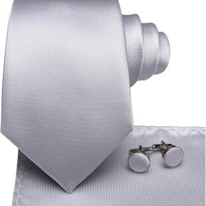 Hi-Tie Extra Long Silk Mens Tie Set Necktie Pocket Square Cuff links Striped Paisley Solid Floral Blue Red Black Gold