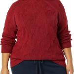 Essentials Women's Soft Touch Funnel Neck Cable Sweater