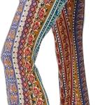 WSPLYSPJY Women's Print Stretch Bell Bottom Flare Palazzo Pants Trousers