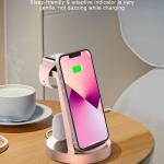 Wireless Charging Station, 3 in 1 Wireless Charger for iPhone 14/13/12/11/Pro/Max/SE/XS/XR/X/8 Plus/8, Fast Wireless Charging Stand Dock for Apple Watch Series & Airpods(with Adapter)