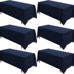 VidaFete Tablecloth 6 Pack 90 * 132inch Rectangle Table Cloth Polyester, Stain Wrinkle Resistant
