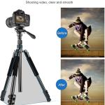 Camera Tripod, 64.5" Foldable Travel Outdoor DSLR for Video Recording Photos Vlogging Tripod with 360° Fluid Drag Head Load Capacity 11lbs, for Video Recording Photos Vlogging