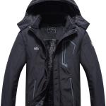 Pooluly Men's Ski Jacket Warm Winter Waterproof Windbreaker Hooded Raincoat Snowboarding Jackets
