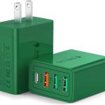 [2 Pack] USB-C Wall Charger, 40W Durable 4Port QC+PD 3.0 Power Adapter, Double Fast Plug Charging Block for iPhone 14/14 Pro/14 Pro Max/14 Plus/13/12/11, XS/XR/X, Watch Series 8/7 Cube(White)