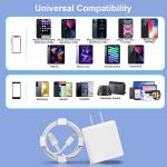 iPhone Fast Charger [Apple MFi Certified], 20W PD USB C Wall Charger Adapter with 6FT Type C to Lightning Cable Compatible with iPhone 14/13/13 Pro/12/12 Mini/Pro/Pro Max and More-White