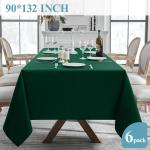 VidaFete Tablecloth 6 Pack 90 * 132inch Rectangle Table Cloth Polyester, Stain Wrinkle Resistant