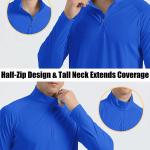 MAGCOMSEN Men's Long Sleeve Sun Shirts UPF 50+ Tees 1/4 Zip Up Fishing Running Rash Guard T-Shirts Outdoor Shirt